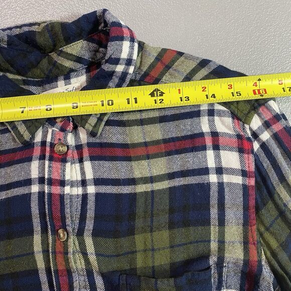 AMERICAN EAGLE Boyfriend Plaid Flannel Shirt Ahh-Mazingly Soft Womens M Blue - Picture 7 of 13